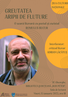 Greutatea aripii de fluture: o seară literară cu Romulus Bucur