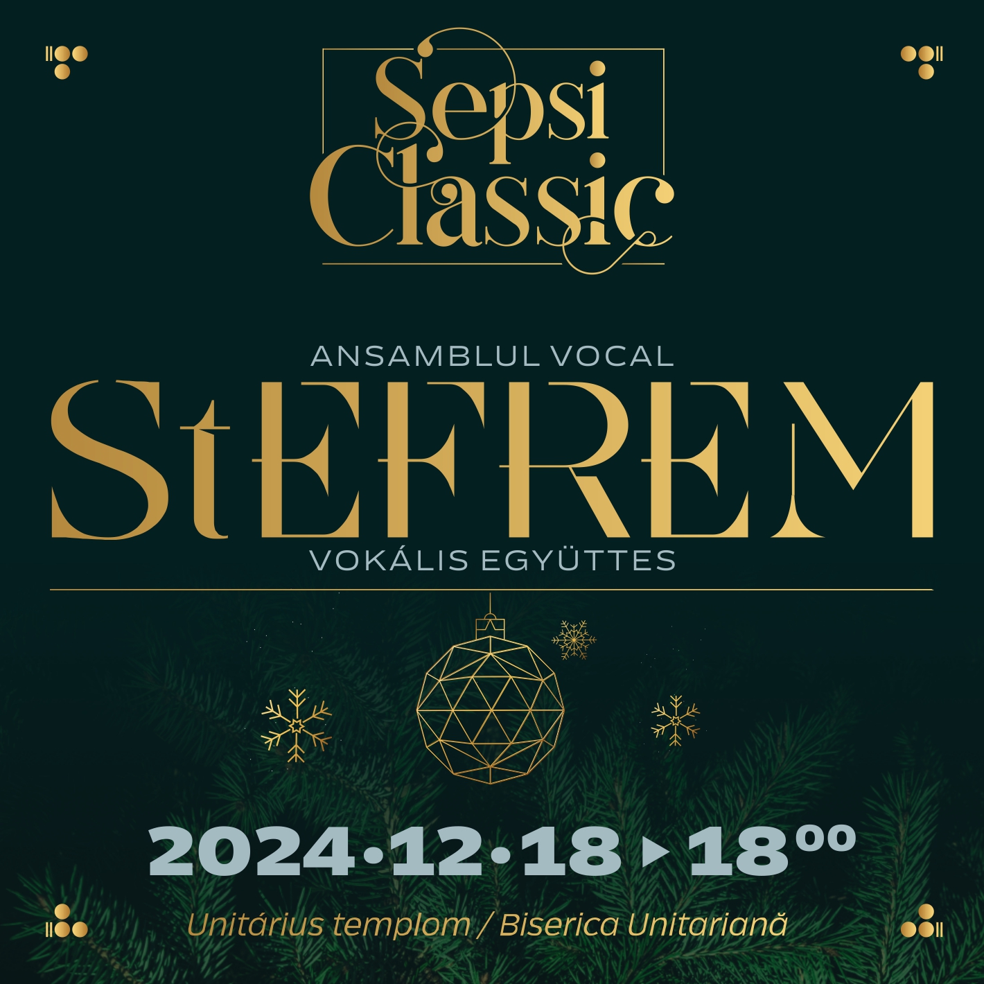 Crăciun SepsiClassic – concert festiv cu Ansamblul vocal StEFREM