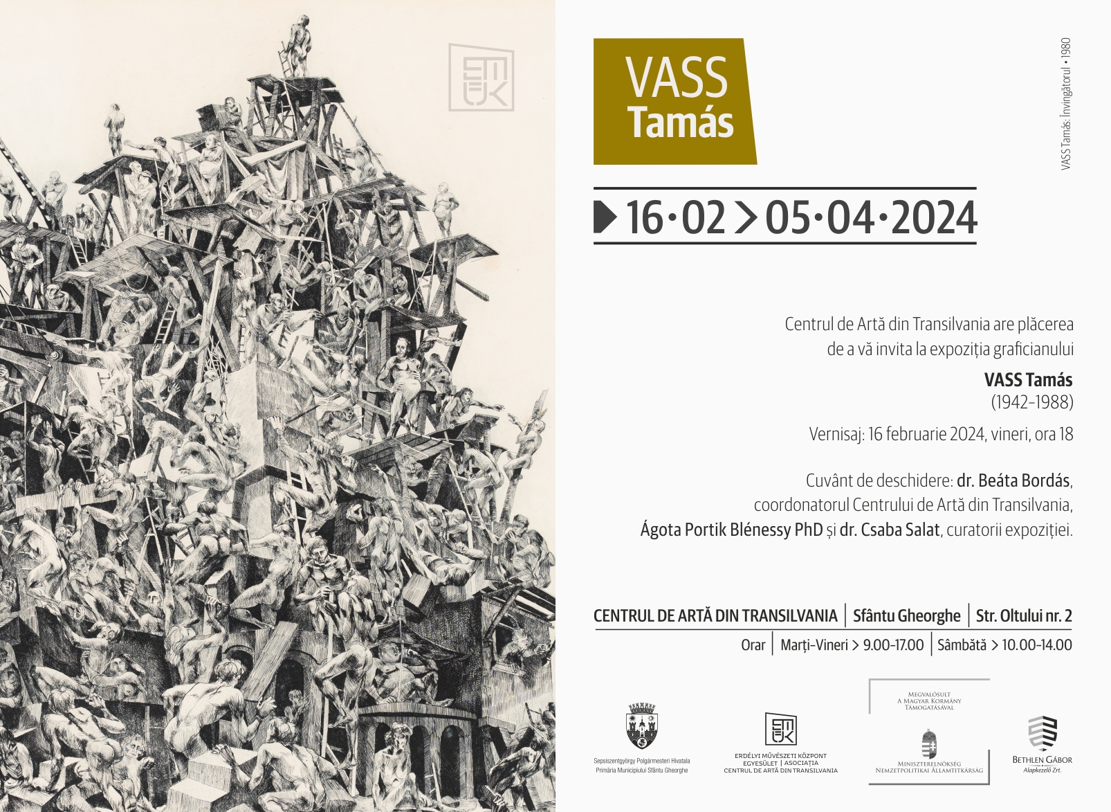 O operă de o viață fascinantă: Viziunile în alb-negru ale lui VASS Tamás (1942–1988) în Centrul de Artă din Transilvania
